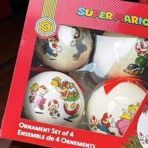 Super Mario Ornament Set - Retro Nintendo Holiday Decorations